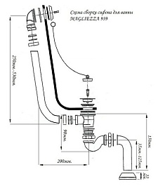 Magliezza Декоративный слив-перелив для ванны 939 в цвете бронза – фотография-2